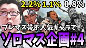 【APEX】最後はヒューズで決めるぜ!プレマス帯で人気の無いキャラでソロマス企画パート4【shomaru7/エーペックスレジェンズ】